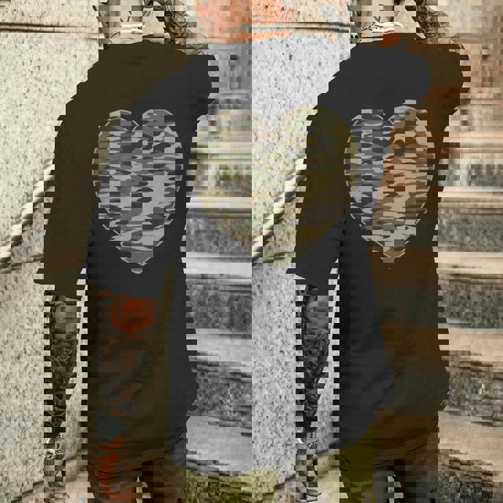 ハート迷彩服 レディース メンズ 迷彩 ミリタリー タクティカル メンズTシャツ バックプリント 彼への贈り物