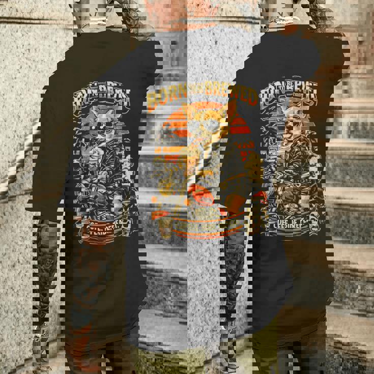 バイクでコーヒーを飲むチワワ Digor メンズTシャツ バックプリント 彼への贈り物