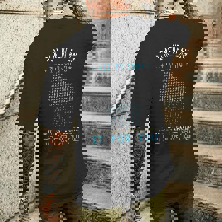 バイナリコーディング I Can Explain It コンピューターコーディングプログラマー メンズTシャツ バックプリント 彼への贈り物