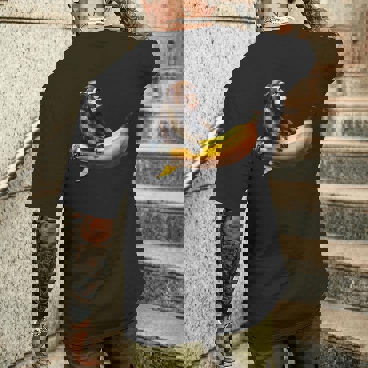 バナナロケットの宇宙飛行士猿 メンズTシャツ バックプリント 彼への贈り物