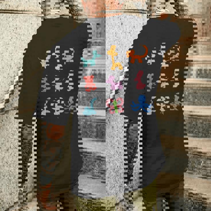 バルーンアート 動物 メンズTシャツ バックプリント 彼への贈り物