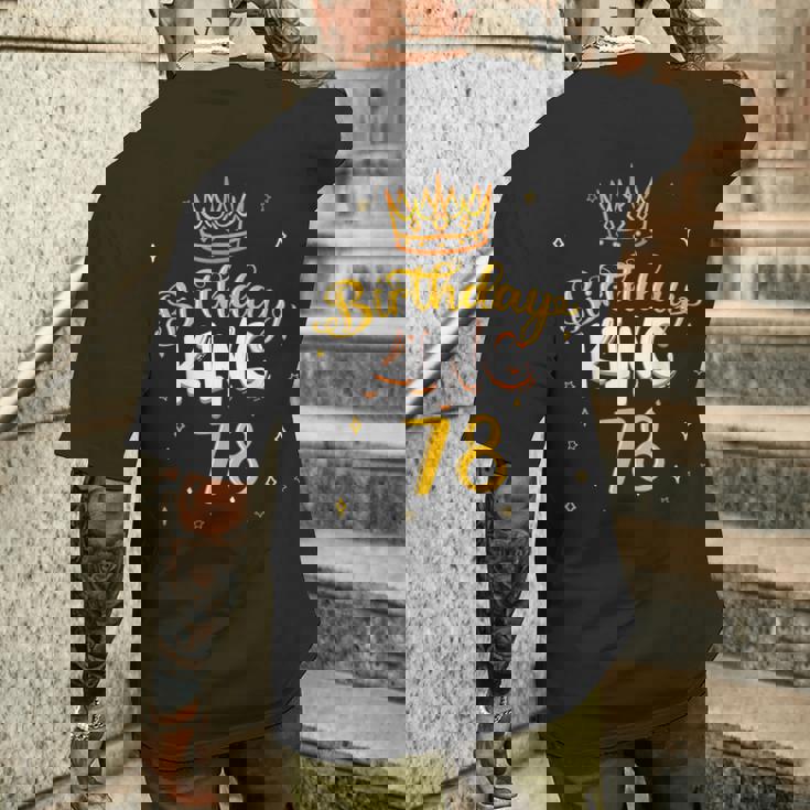 バースデーキング 78 ロイヤルテーマ 誕生日パーティー お祝い 78歳 メンズTシャツ バックプリント 彼への贈り物