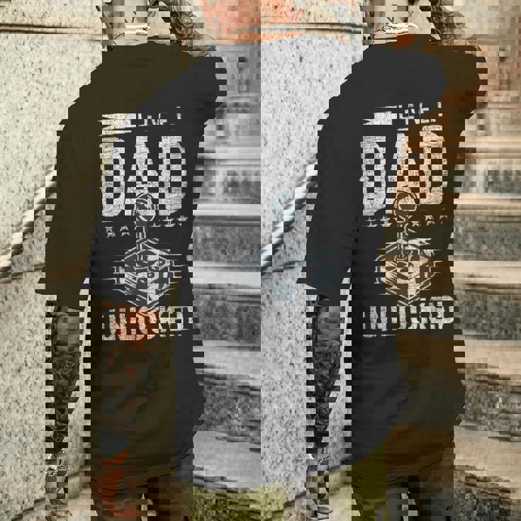 パパの誕生 新しいパパ ゲーム レベルパパのロック解除 メンズTシャツ バックプリント 彼への贈り物