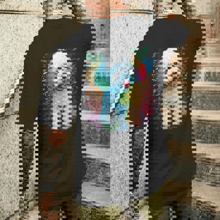 ビション・フリーゼ好きのかわいいビション・フリーゼの犬 メンズTシャツ バックプリント 彼への贈り物