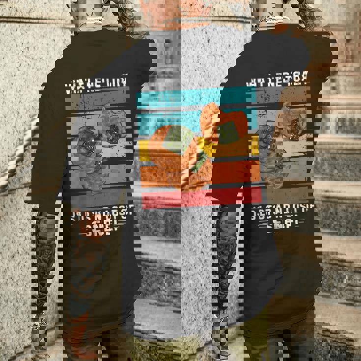 ビンテージ今日必要なのはたくさんのおせんべい メンズTシャツ バックプリント 彼への贈り物