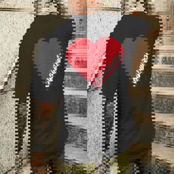 ピアノ ハート ピアノ 楽譜 ピアノスツール 鍵盤羽 メンズTシャツ バックプリント 彼への贈り物