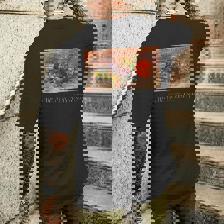 ピエール・オーギュスト・ルノワール作 ザクロとイチジク メンズTシャツ バックプリント 彼への贈り物