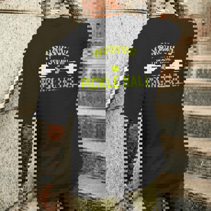 ピクルスボール 警告 面白い メンズTシャツ バックプリント 彼への贈り物