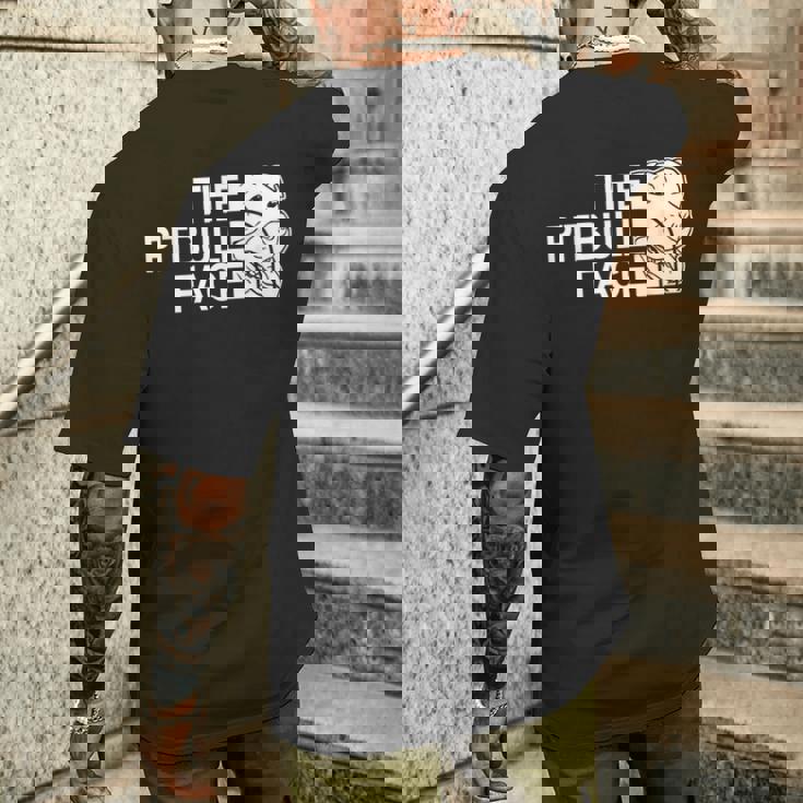 ピットブルフェイス ファニー ドッグ ピットブル メンズTシャツ バックプリント 彼への贈り物