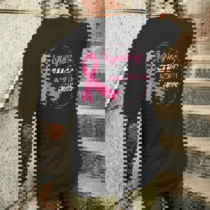 ピンクリボン 乳がん メンズTシャツ バックプリント 彼への贈り物