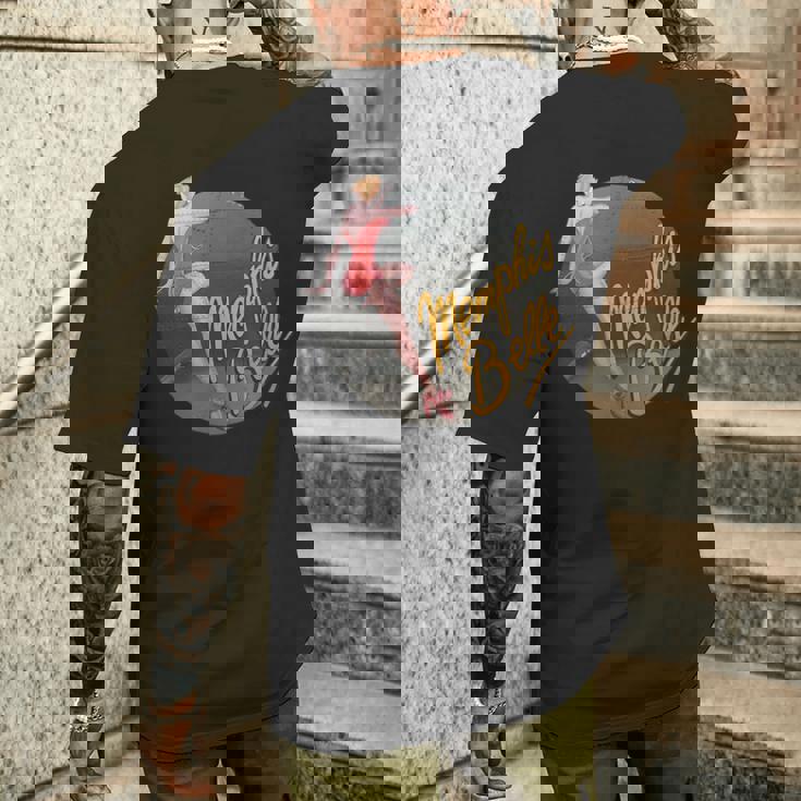 ピンナップガールww2 B-17フライングフォートレスメンフィス・ベル メンズTシャツ バックプリント 彼への贈り物