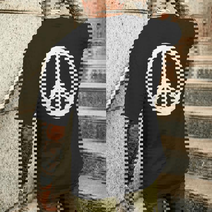 ピースサイン ピースサイン ピースサイン Peace メンズTシャツ バックプリント 彼への贈り物