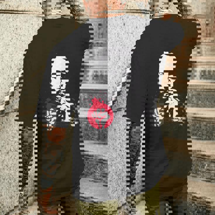 フィデル・カストロ・キューバ革命拳戦闘デモ メンズTシャツ バックプリント 彼への贈り物