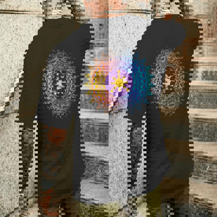 フィリピンの遺産 ヴィンテージ フィリピン国旗 アート ピース メンズTシャツ バックプリント 彼への贈り物