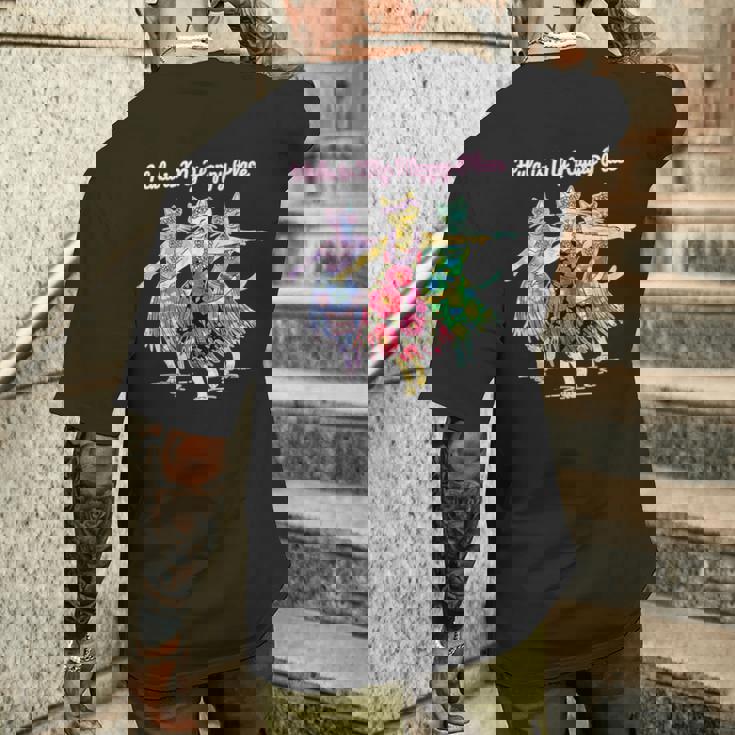 フラダンスを踊る猫 メンズTシャツ バックプリント 彼への贈り物