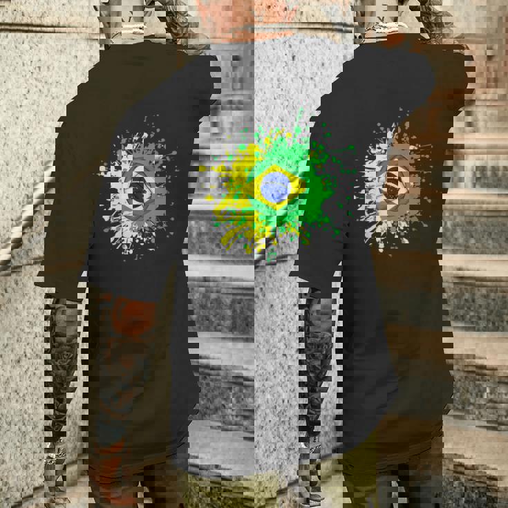 ブラジルの旗が付いたブラジルのバレーボール メンズTシャツ バックプリント 彼への贈り物