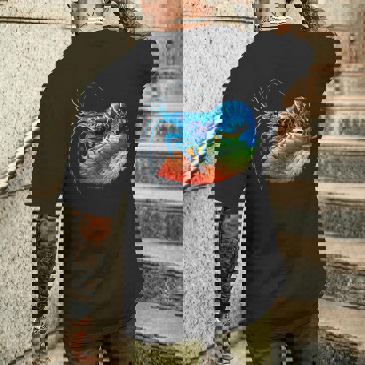 ブルーチェリー シュリンプ ブリーダー ネオカラディナ 淡水水槽 メンズTシャツ バックプリント 彼への贈り物