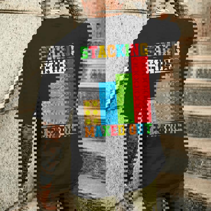 ブロックブロック-積み重ねスキルの最大化 メンズTシャツ バックプリント 彼への贈り物