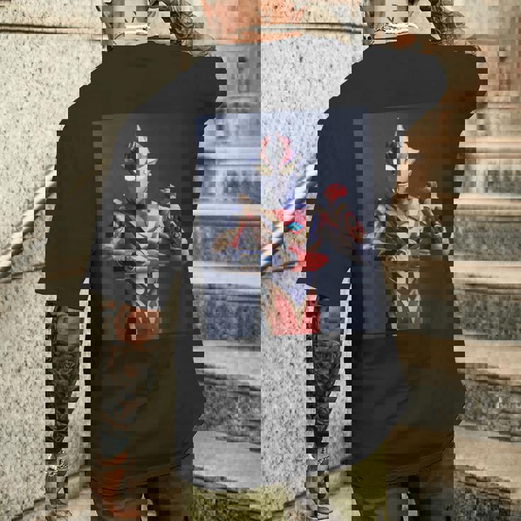 ブロマイドシリーズ ウルトラマンメビウス メビウスフェニックスブレイブ メンズTシャツ バックプリント 彼への贈り物