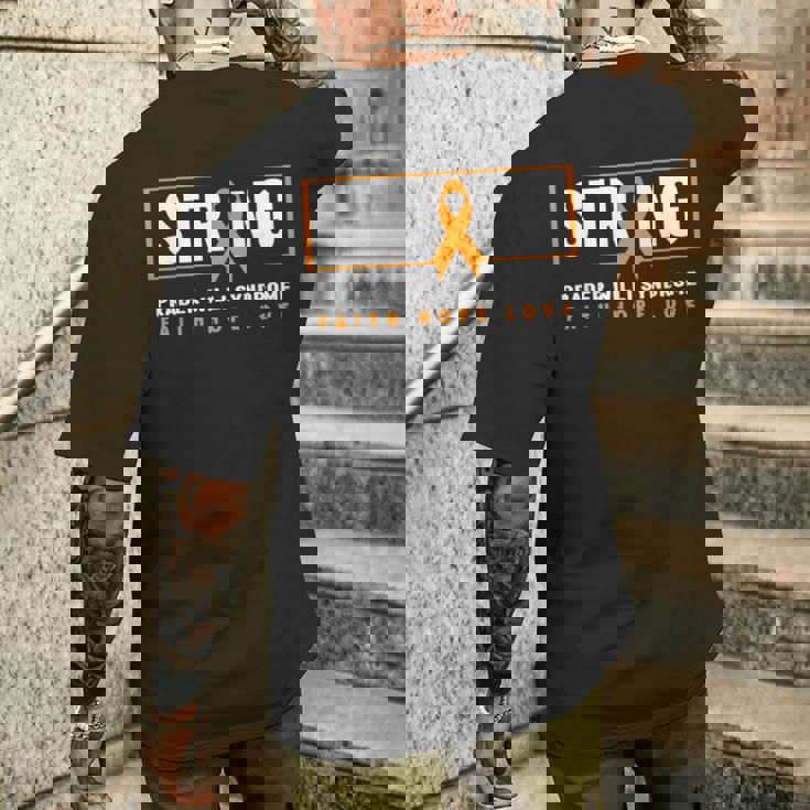 プラダー・ウィリ症候群強いプラダー・ウィリ症候群の意識 メンズTシャツ バックプリント 彼への贈り物