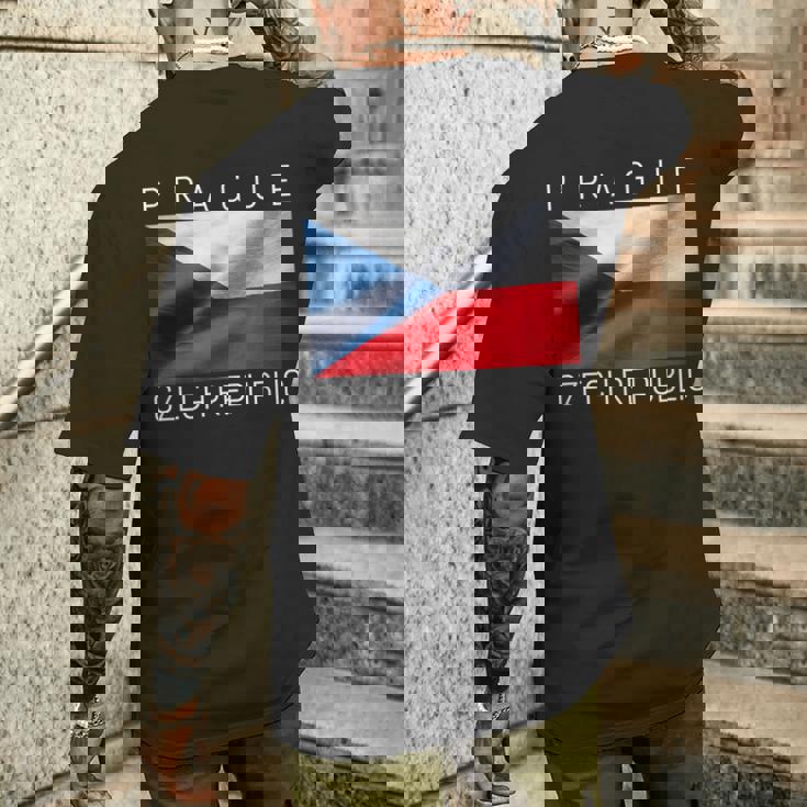 プラハtシャツ 素敵なチェコ共和国の国旗 お土産 メンズTシャツ バックプリント 彼への贈り物