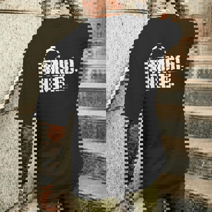 ヘッドホン No Music No Life Music Lover メンズTシャツ バックプリント 彼への贈り物