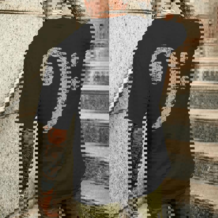 ベースト音記号ヴィンテージグレー ベースシスト低音プレーヤー 長袖tシャツ メンズTシャツ バックプリント 彼への贈り物