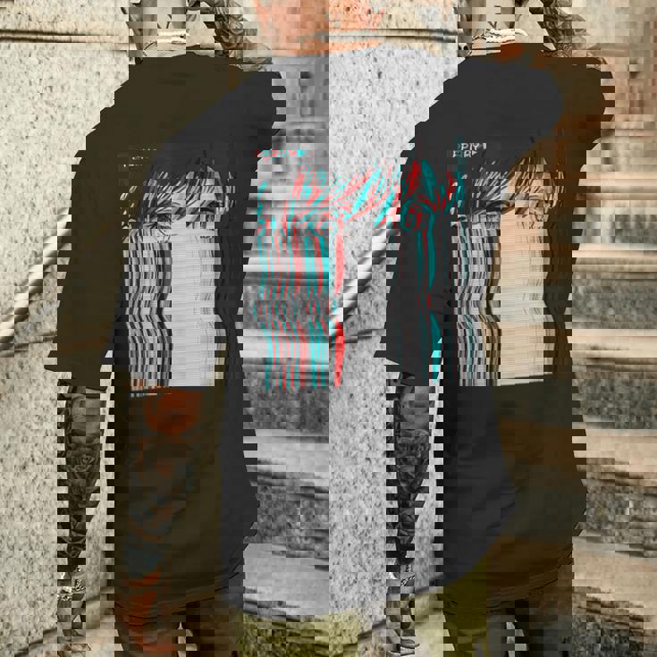 ベーパーウェーブ美的アニメ少女レトロ原宿aporwave メンズTシャツ バックプリント 彼への贈り物