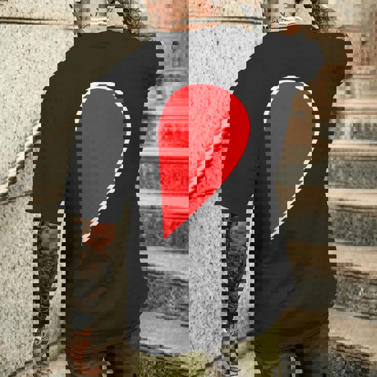 ペア ハート 親子 恋人（Right 右）（ビューティフルライフ）半分 コーデ リンク ルック かわいい メンズTシャツ バックプリント 彼への贈り物