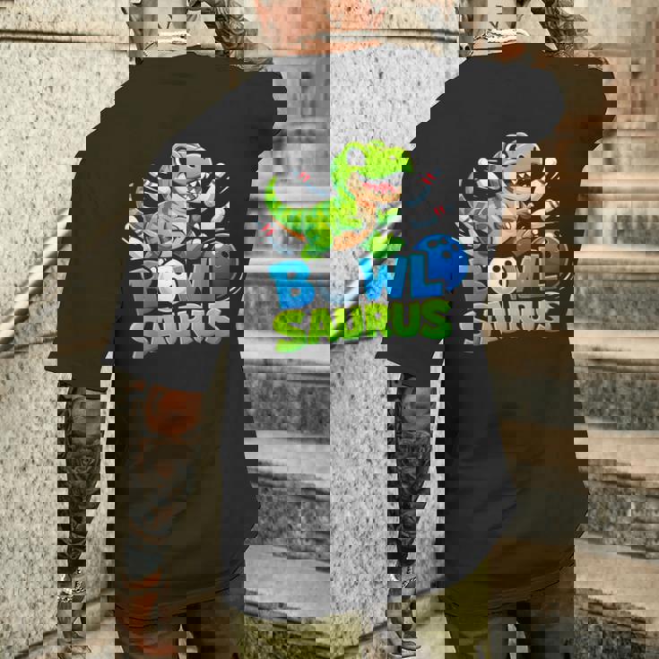 ボウリング 恐竜 Tレックス キュート グラフィック キッズ 幼児 男の子 ボウラー メンズTシャツ バックプリント 彼への贈り物