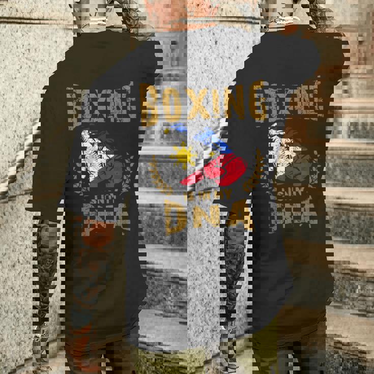 ボクシングは私の Dna にある フィリピン国旗のボクシング グローブ メンズTシャツ バックプリント 彼への贈り物