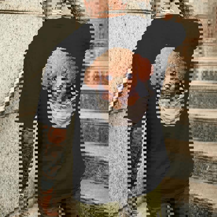 ポケットから覗く トイプードル 可愛い 犬 かわいい 子犬 犬好き 犬の飼い主 愛犬家 メンズ レディース キッズ メンズTシャツ バックプリント 彼への贈り物