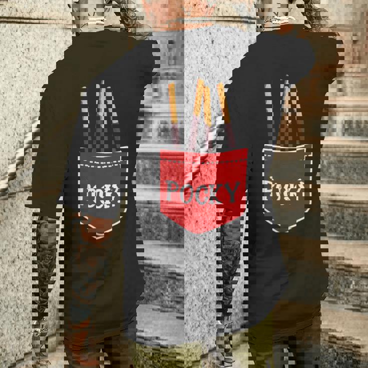 ポッキーポケット チョコレート ジャパン デザート 楽しいギフト メンズTシャツ バックプリント 彼への贈り物