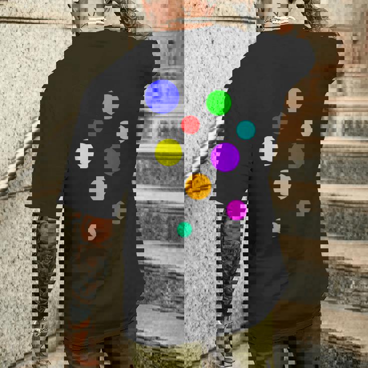 ポップ Dots カラフルドット 水玉【Pop】模様プリント アート おしゃれ メンズTシャツ バックプリント 彼への贈り物