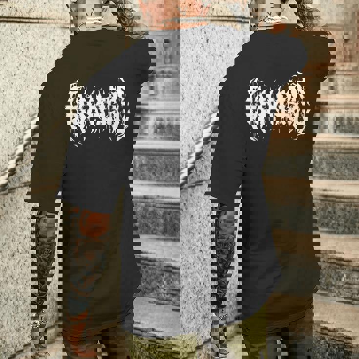 ポップミュージック。デスメタル、ゴシックブラックメタルバンド ファニーアイロニック メンズTシャツ バックプリント 彼への贈り物