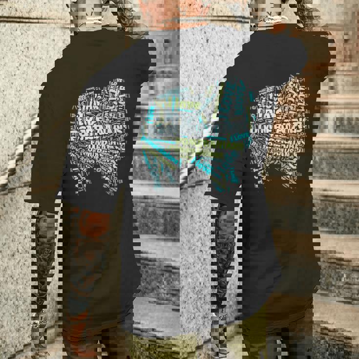 ポメラニアンが大好き-Word Cloud Pomeranians 犬ティー A メンズTシャツ バックプリント 彼への贈り物