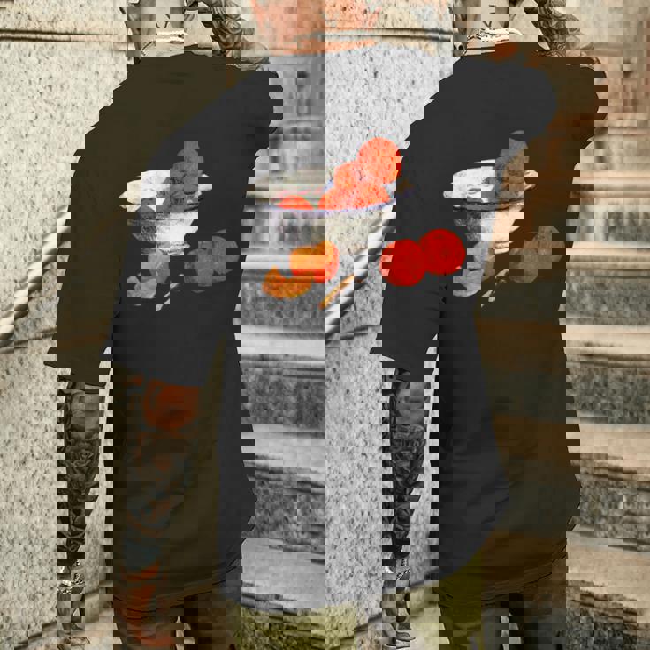 ポール・ゴーギャン 静物画 オレンジデザイン メンズTシャツ バックプリント 彼への贈り物