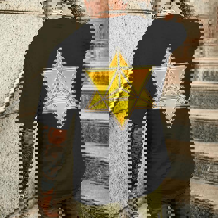 マカバ神聖幾何学ヨガスピリチュアリティ瞑想トレンド メンズTシャツ バックプリント 彼への贈り物