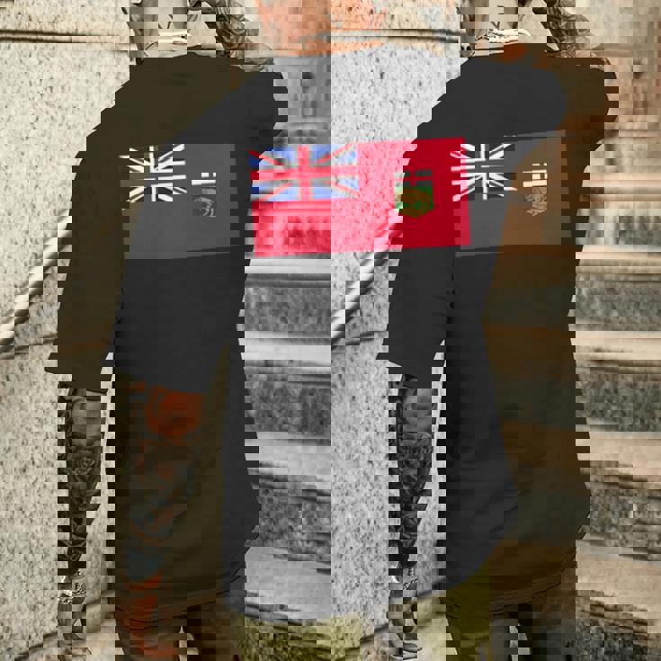 マニトバ州 紋章 カナダ国旗 ウィニペグ メンズTシャツ バックプリント 彼への贈り物