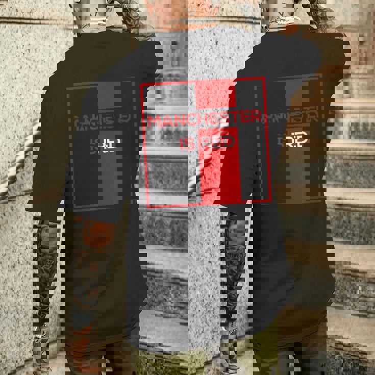 マンチェスター・イズ・レッド・ファニー・ユナイテッド・フットボール・サポーター メンズTシャツ バックプリント 彼への贈り物