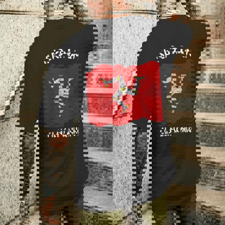 マン島国旗 マンクス語「エラン・ヴァンニン」トリスケリオン メンズTシャツ バックプリント 彼への贈り物