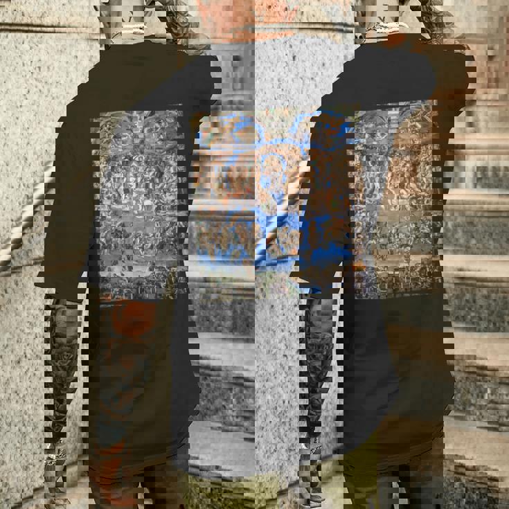 ミケランジェロ 最後の審判 フレスコ画 1536-1541 年の作品 メンズTシャツ バックプリント 彼への贈り物