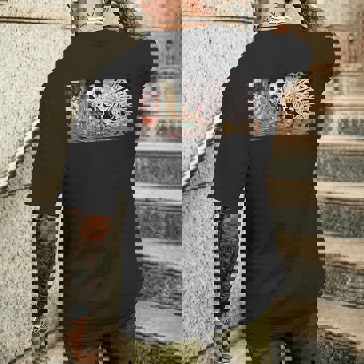 ミツクニ スケルトンスペクターに逆らう 歌川国芳作 メンズTシャツ バックプリント 彼への贈り物