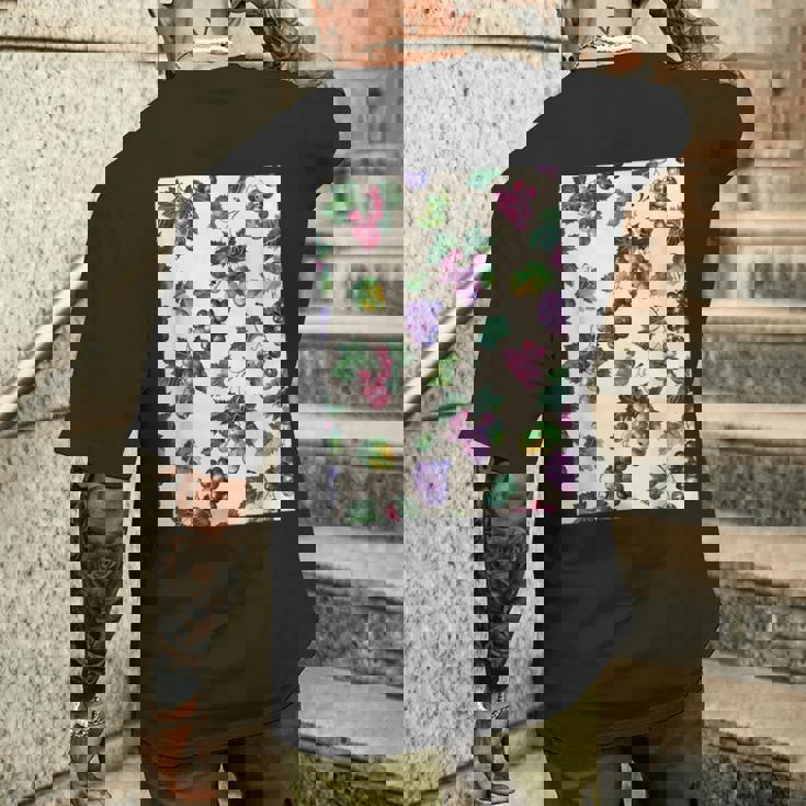 ミニマリストのブドウ柄アート。 メンズTシャツ バックプリント 彼への贈り物