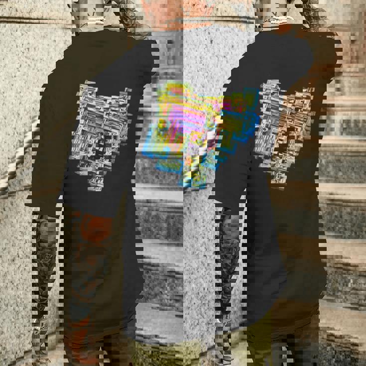 ミネラル愛好家やクリスタルアディクトのためのビスマスtシャツ メンズTシャツ バックプリント 彼への贈り物