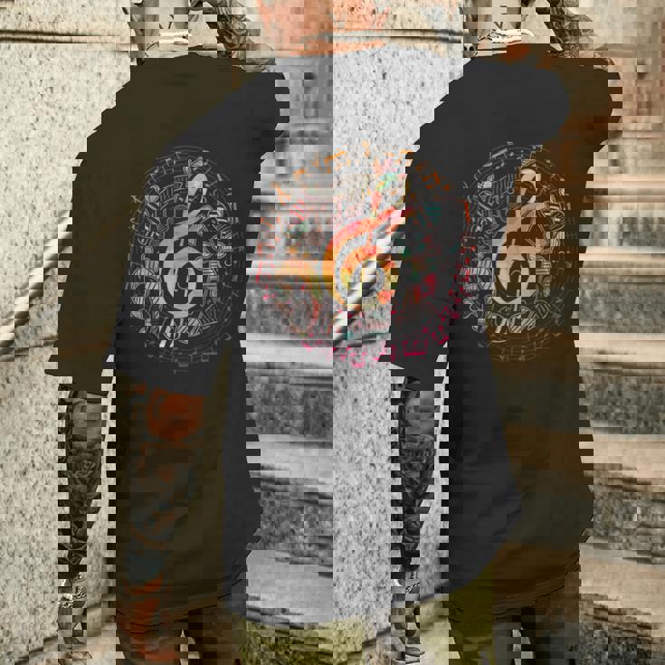 ミュージシャンギフト ト音記号音楽 メンズTシャツ バックプリント 彼への贈り物