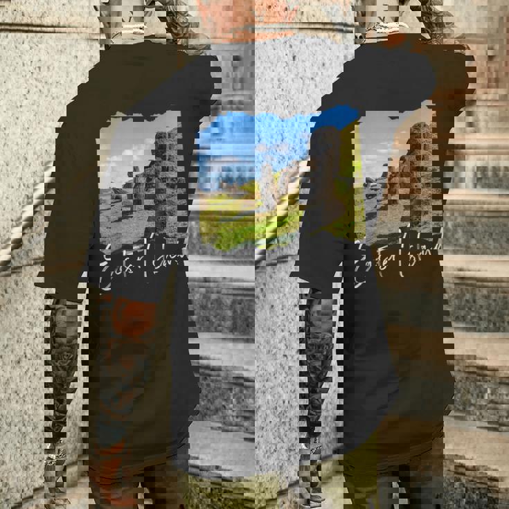 モアイ像 イースター島 ラパヌイ メンズTシャツ バックプリント 彼への贈り物