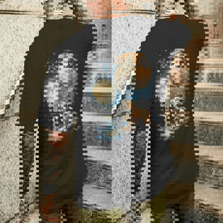 モルモット ハウリング トゥ ザ ムーン ミーム 面白い 90年代 モルモット 長袖tシャツ メンズTシャツ バックプリント 彼への贈り物