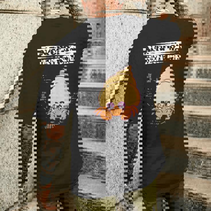 ヤドカリの解剖学 面白い カワイイ ヤドカリ チビ メンズTシャツ バックプリント 彼への贈り物