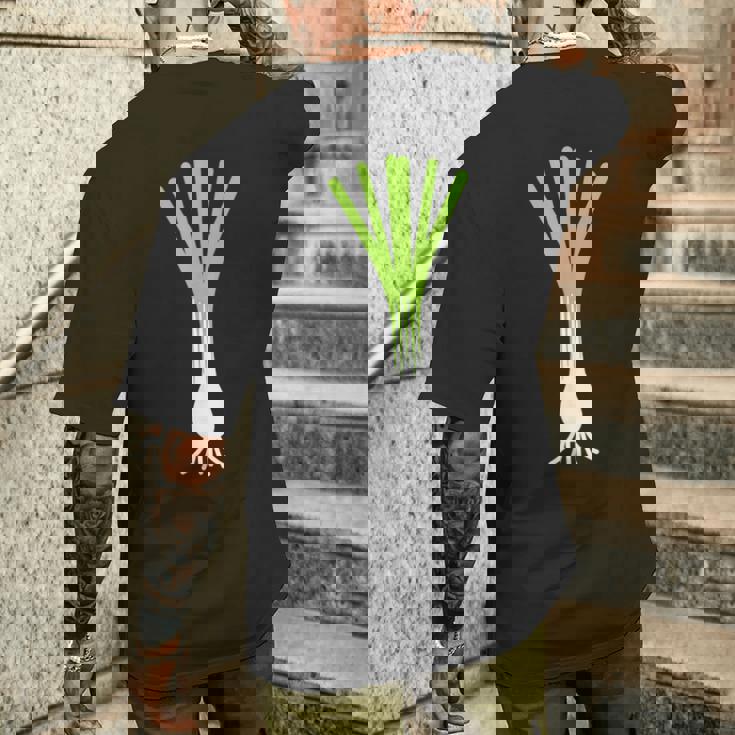 ユーモアリークミニマリスト野菜シンプルなネギ メンズTシャツ バックプリント 彼への贈り物